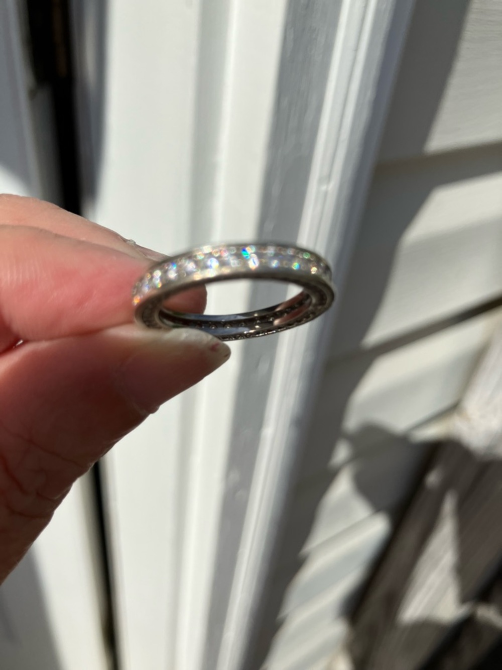 Wedding Band 925 Sterling Eternity Band - Picture 8 of 8